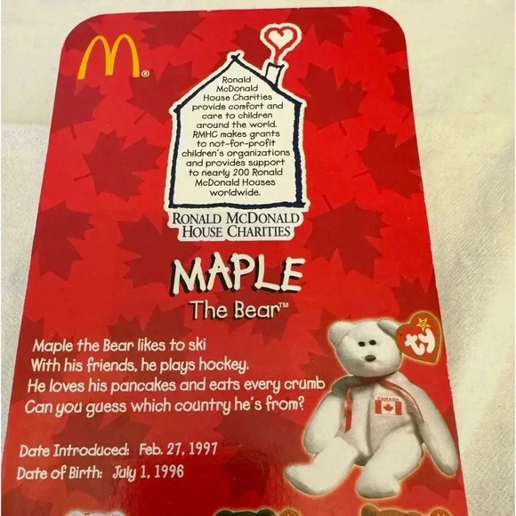 Ty Beanie Babies Canada Maple the Bear McDonald’s 1997 - Picture 7 of 8